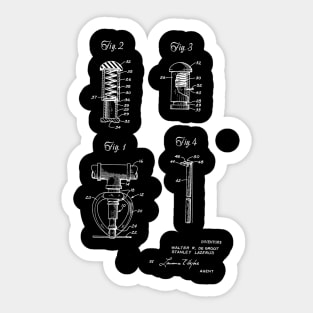 Fire Sprinkler Head Vintage Patent Drawing Sticker